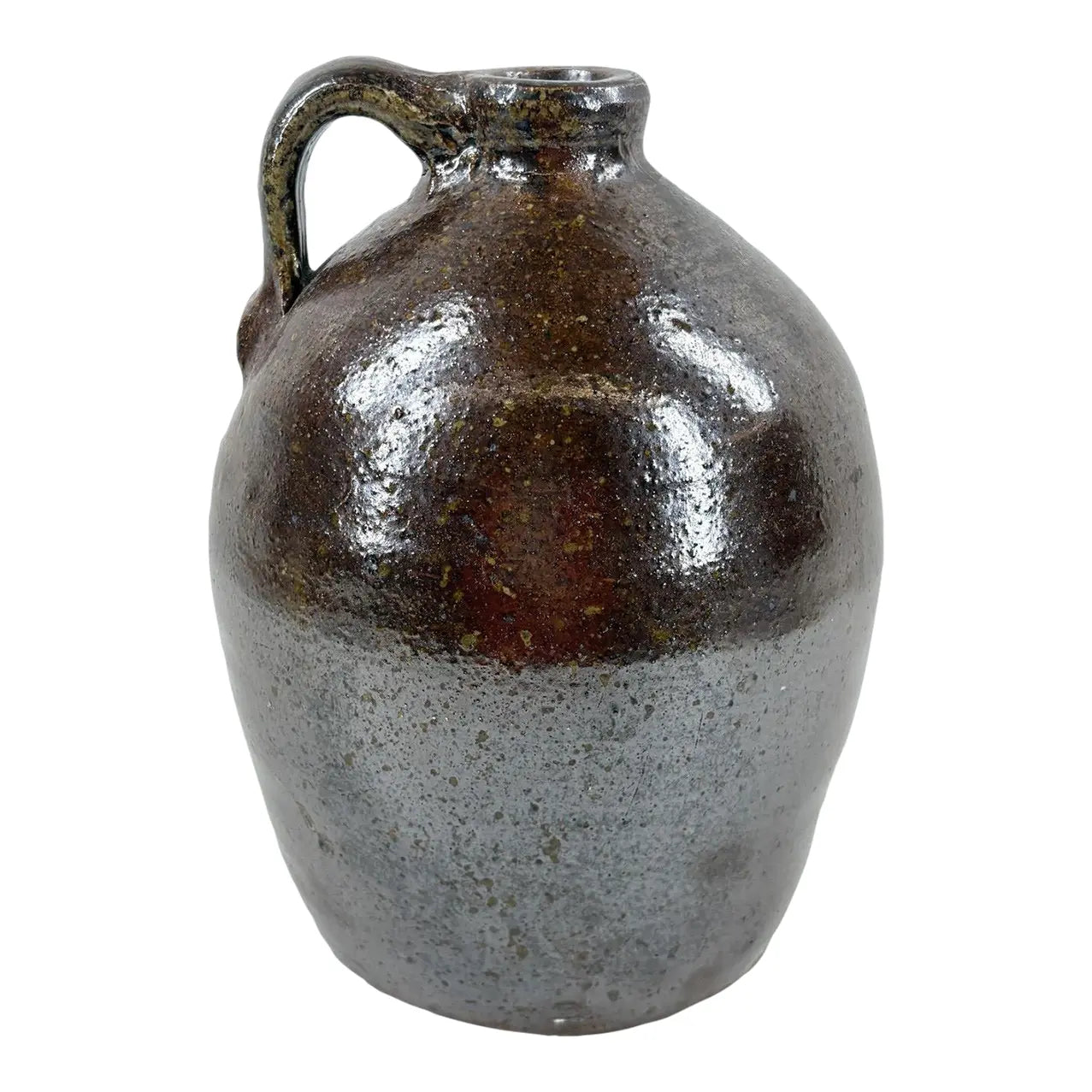 Antique 19th Century Georgia Stoneware Jug Alkaline Glazed Crawford County Pottery