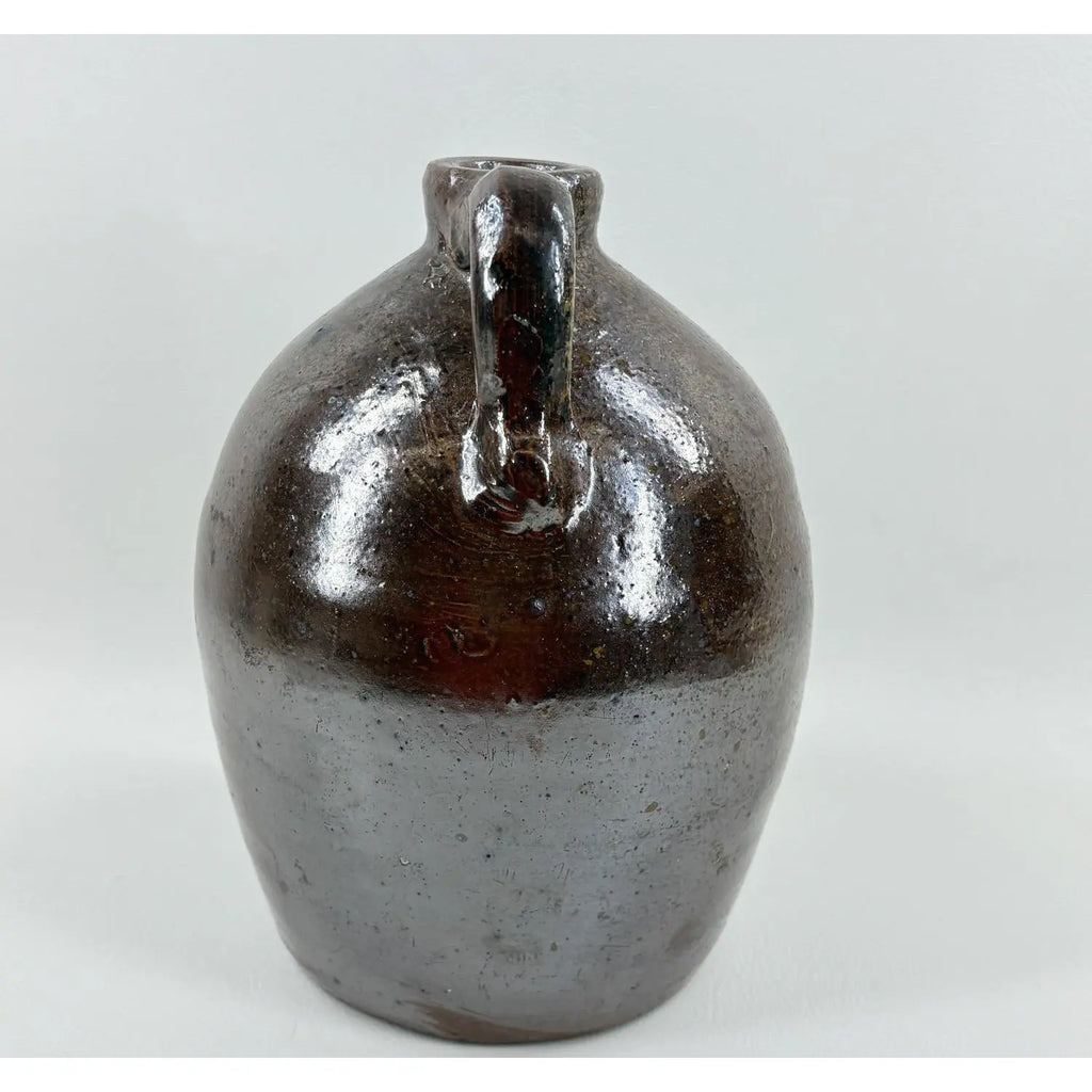 Antique 19th Century Georgia Stoneware Jug Alkaline Glazed Crawford County Pottery