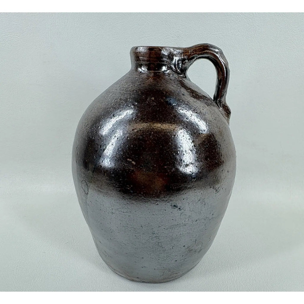 Antique 19th Century Georgia Stoneware Jug Alkaline Glazed Crawford County Pottery