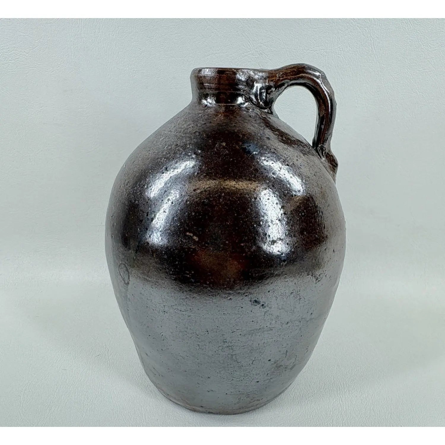 Antique 19th Century Georgia Stoneware Jug Alkaline Glazed Crawford County Pottery