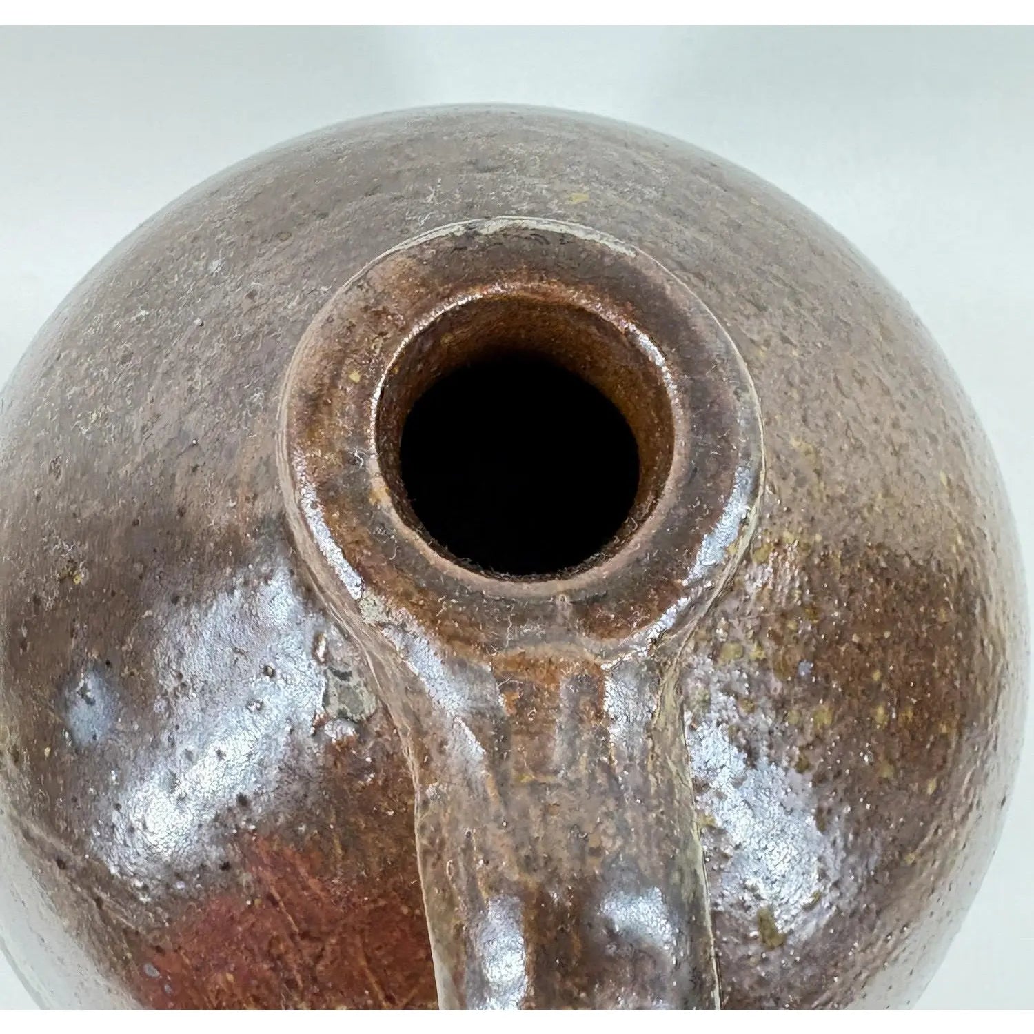 Antique 19th Century Georgia Stoneware Jug Alkaline Glazed Crawford County Pottery