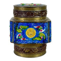 Vintage Chinese Brass & Enamel Cloisonné Longevity Box