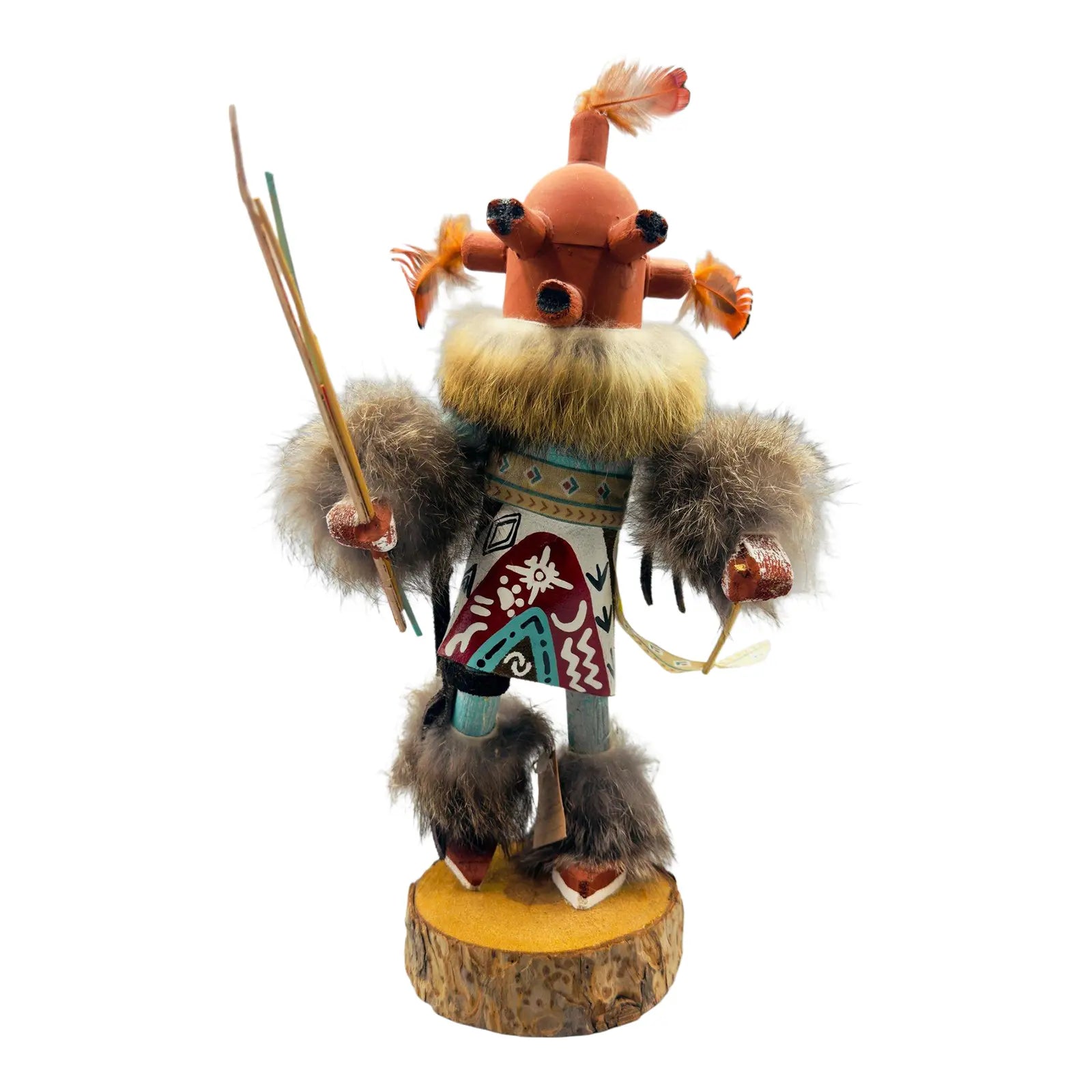 Vibrant Hand-Carved Navajo "Little Bird Ogre" Kachina Doll – Gilbert Ortega Gallery
