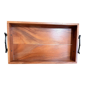 Handcrafted American Cherry Serving Tray with Cast "Twig" Handles by Scott Kelly