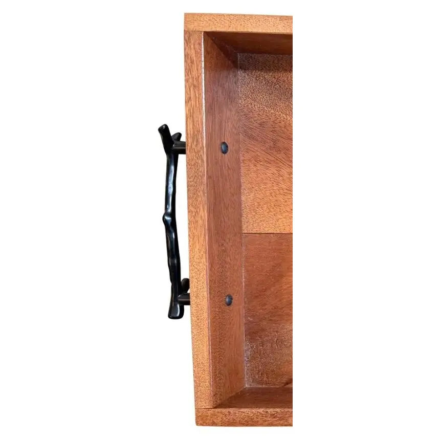 Handcrafted American Cherry Serving Tray with Cast "Twig" Handles by Scott Kelly