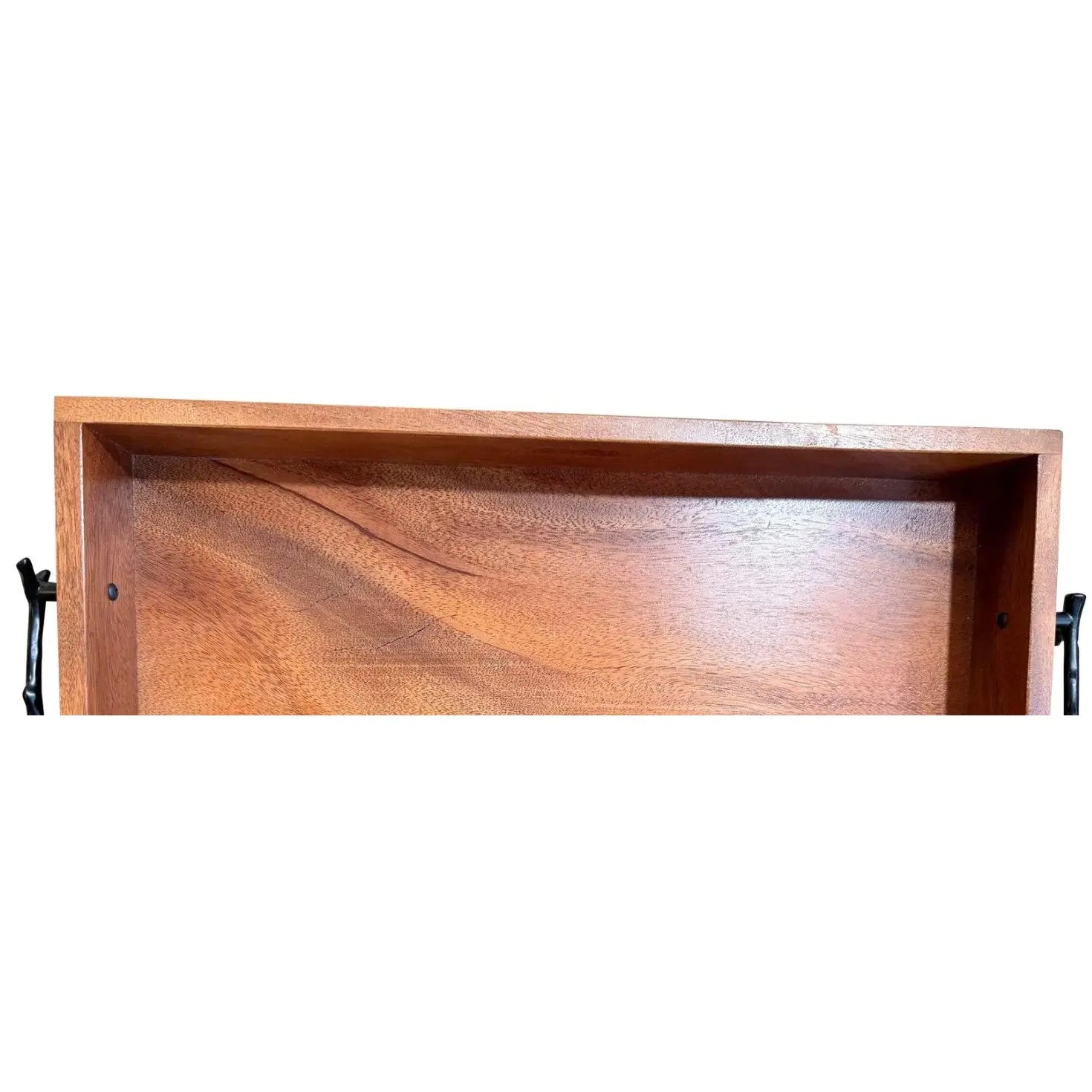 Handcrafted American Cherry Serving Tray with Cast "Twig" Handles by Scott Kelly