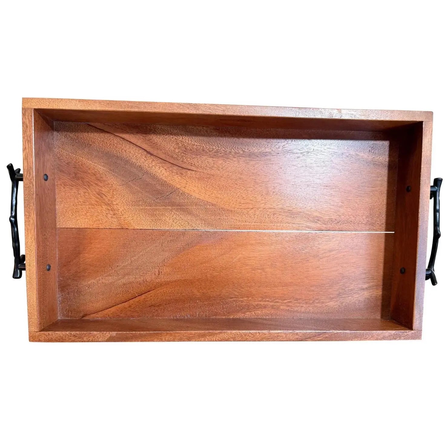 Handcrafted American Cherry Serving Tray with Cast "Twig" Handles by Scott Kelly