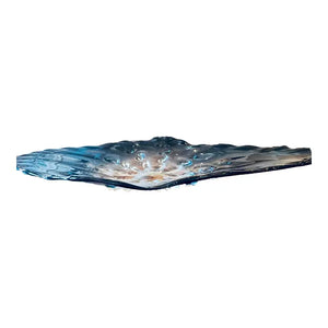 Stunning 39” Murano-Style Handblown Glass Sculptural Centerpiece - Aqua Blue to Clear Ombré