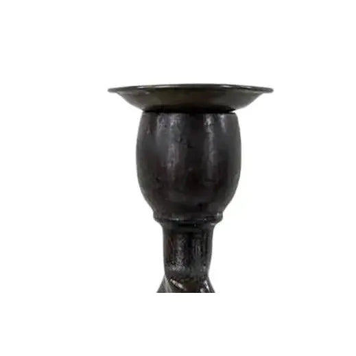 Set of 3 Vintage English-Style Barley Twist Wood Candlesticks