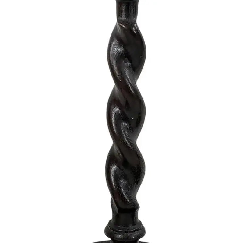 Set of 3 Vintage English-Style Barley Twist Wood Candlesticks