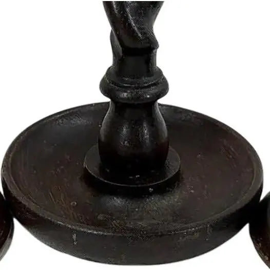 Set of 3 Vintage English-Style Barley Twist Wood Candlesticks