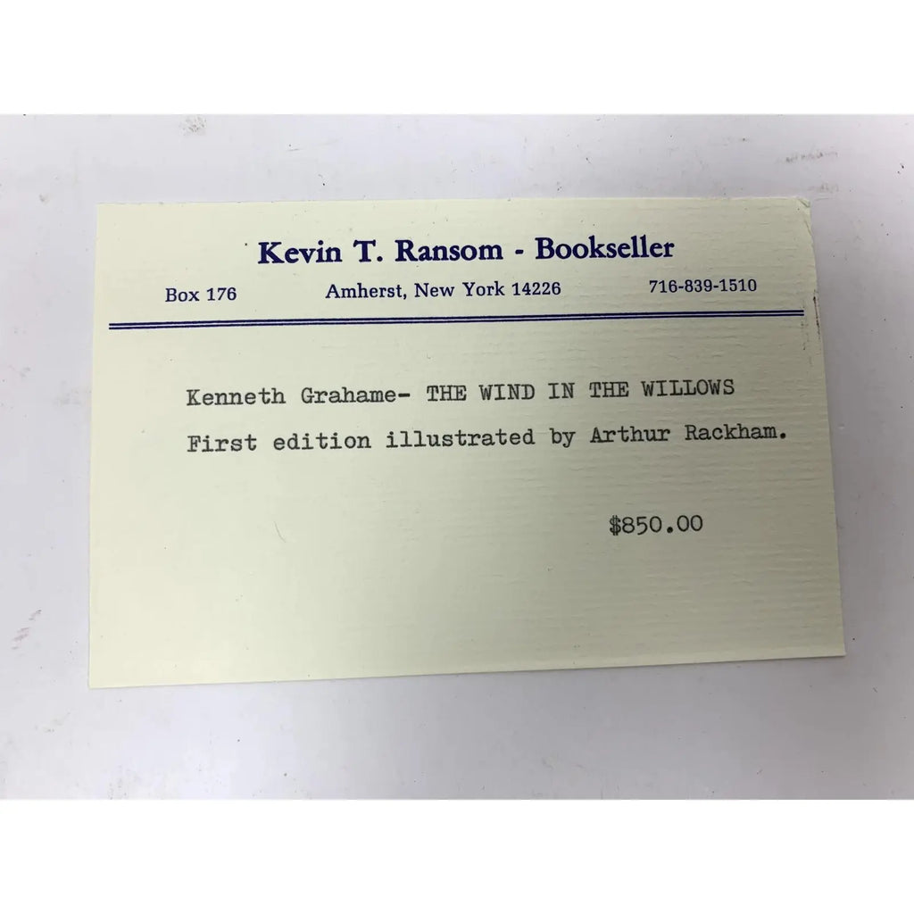 Signed 1940 First Rackham Edition: Kenneth Grahame’s "The Wind in the Willows" – Limited Editions Club