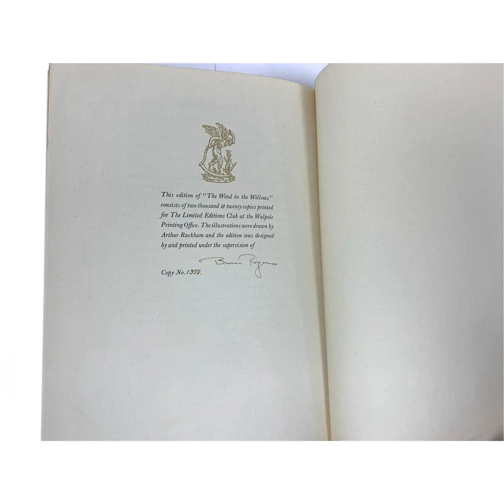 Signed 1940 First Rackham Edition: Kenneth Grahame’s "The Wind in the Willows" – Limited Editions Club
