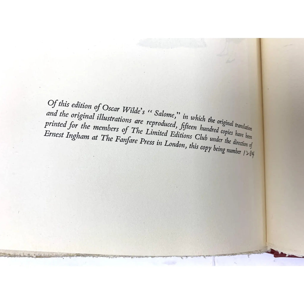 Rare Signed 1938 Oscar Wilde "Salome" — Limited Editions Club (2-Vol. Set) - Illustrated by André Derain & Aubrey Beardsley | Numbered 1284/1500