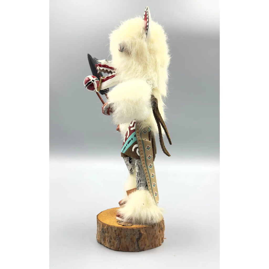 Dynamic Hand-Carved Navajo "White Wolf" Kachina Doll – Gilbert Ortega Gallery