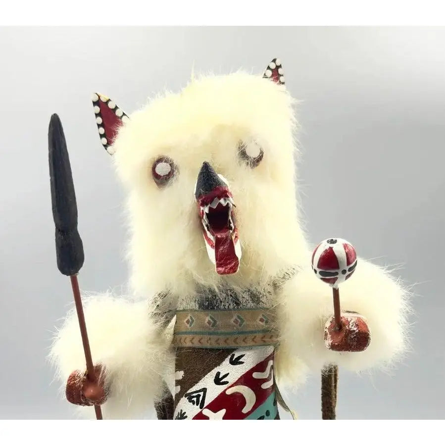 Dynamic Hand-Carved Navajo "White Wolf" Kachina Doll – Gilbert Ortega Gallery