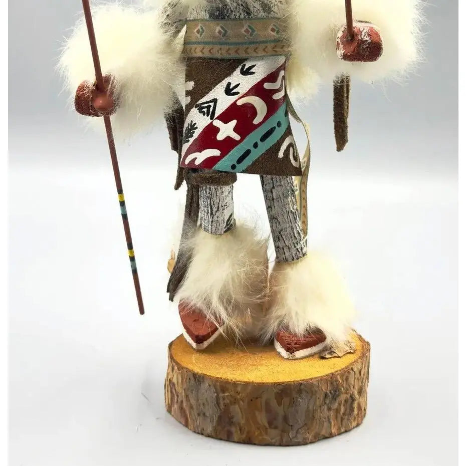 Dynamic Hand-Carved Navajo "White Wolf" Kachina Doll – Gilbert Ortega Gallery