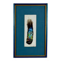 Vintage 1992 Costa Rica Hand-Painted Feather Art, Framed & Signed