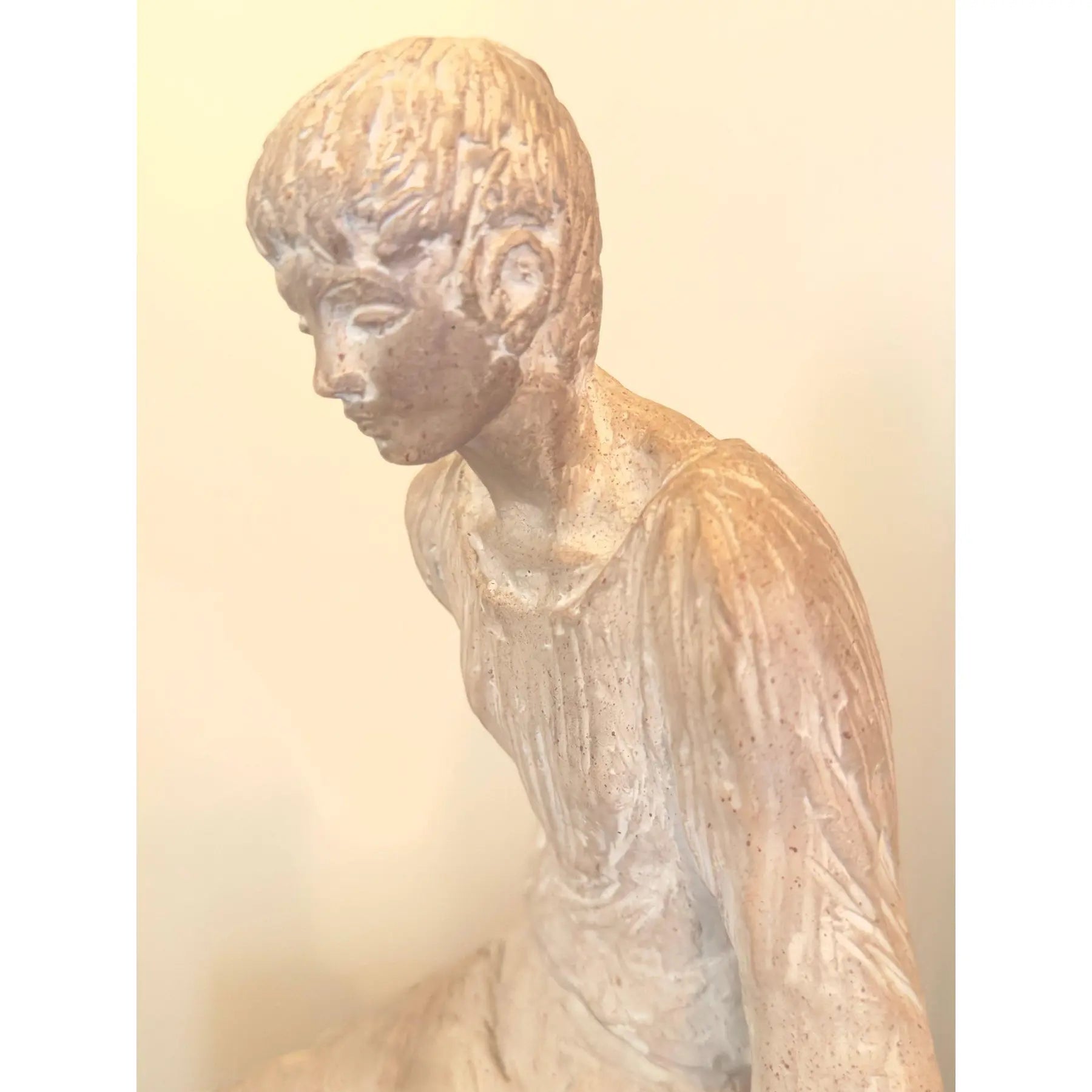 1979 David Fisher for Austin Productions “Pensive Girl” Large Durastone Sculpture
