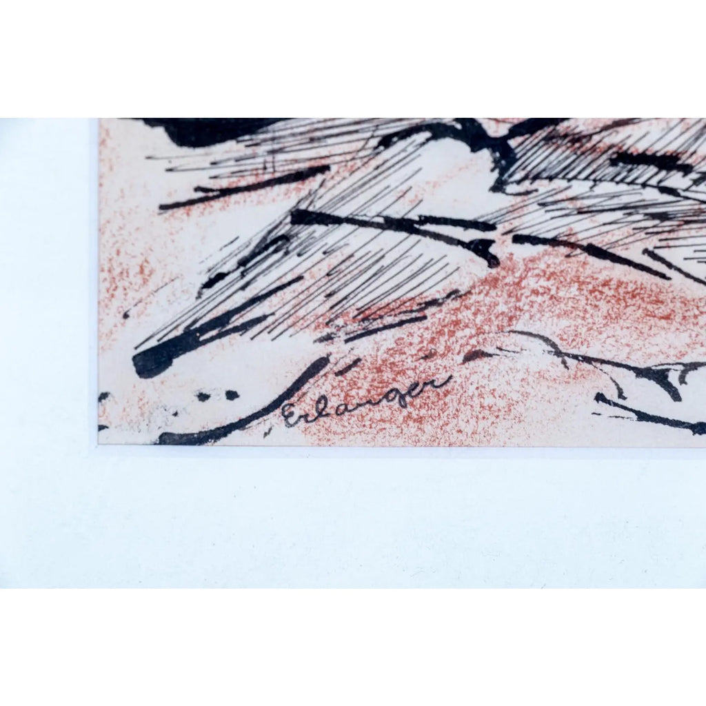 Elizabeth Erlanger Signed Original Abstract Mixed-Media New York School Art