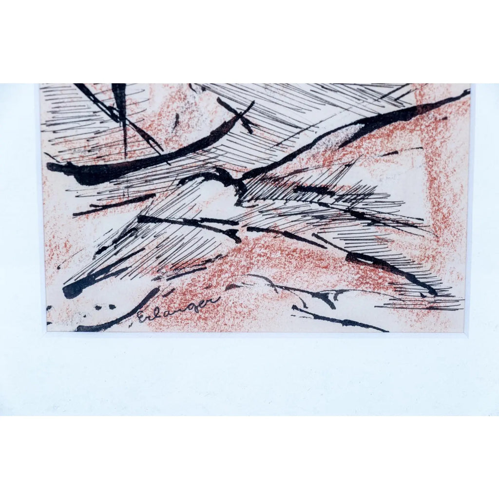 Elizabeth Erlanger Signed Original Abstract Mixed-Media New York School Art