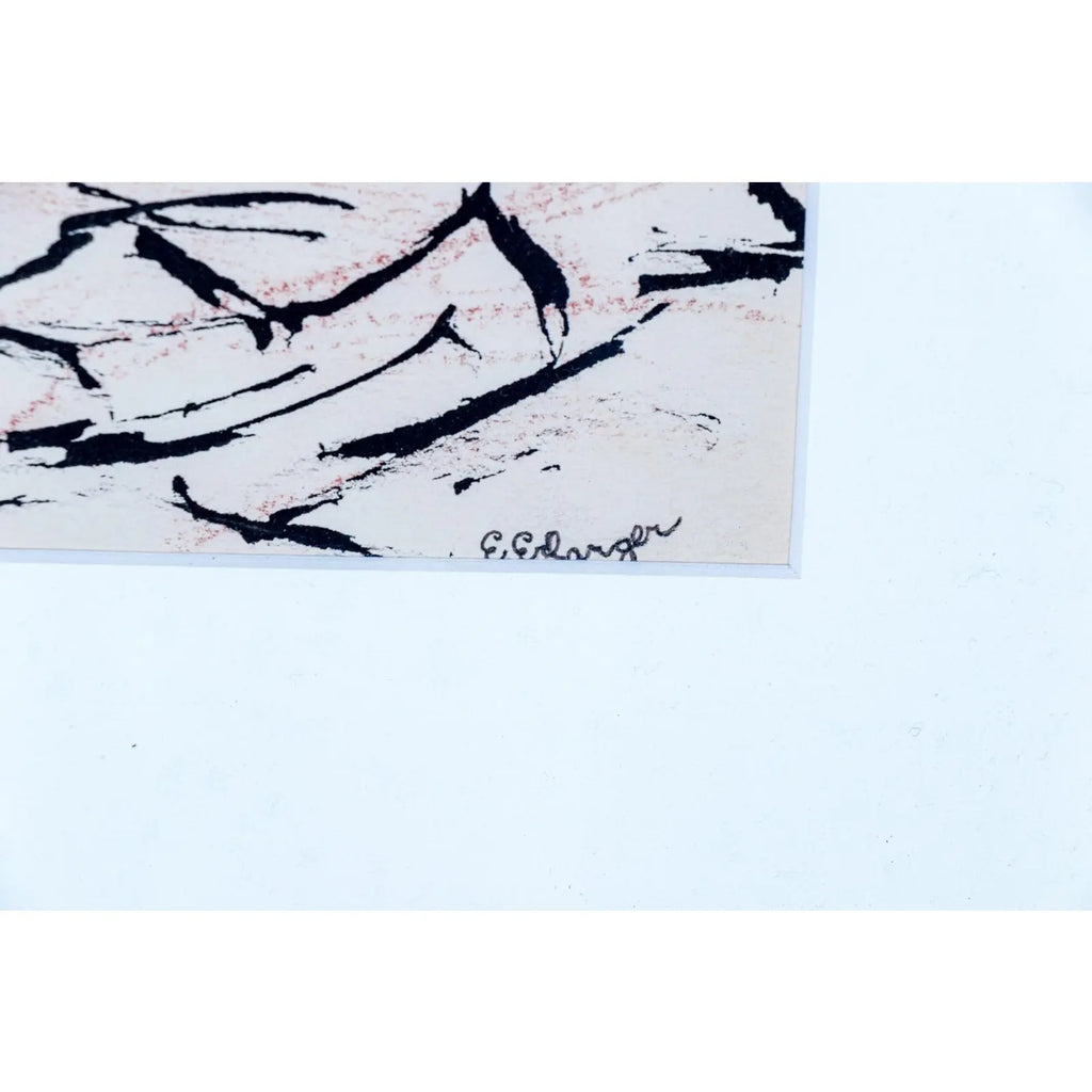 Elizabeth Erlanger Signed Abstract Mixed-Media New York School Modernism