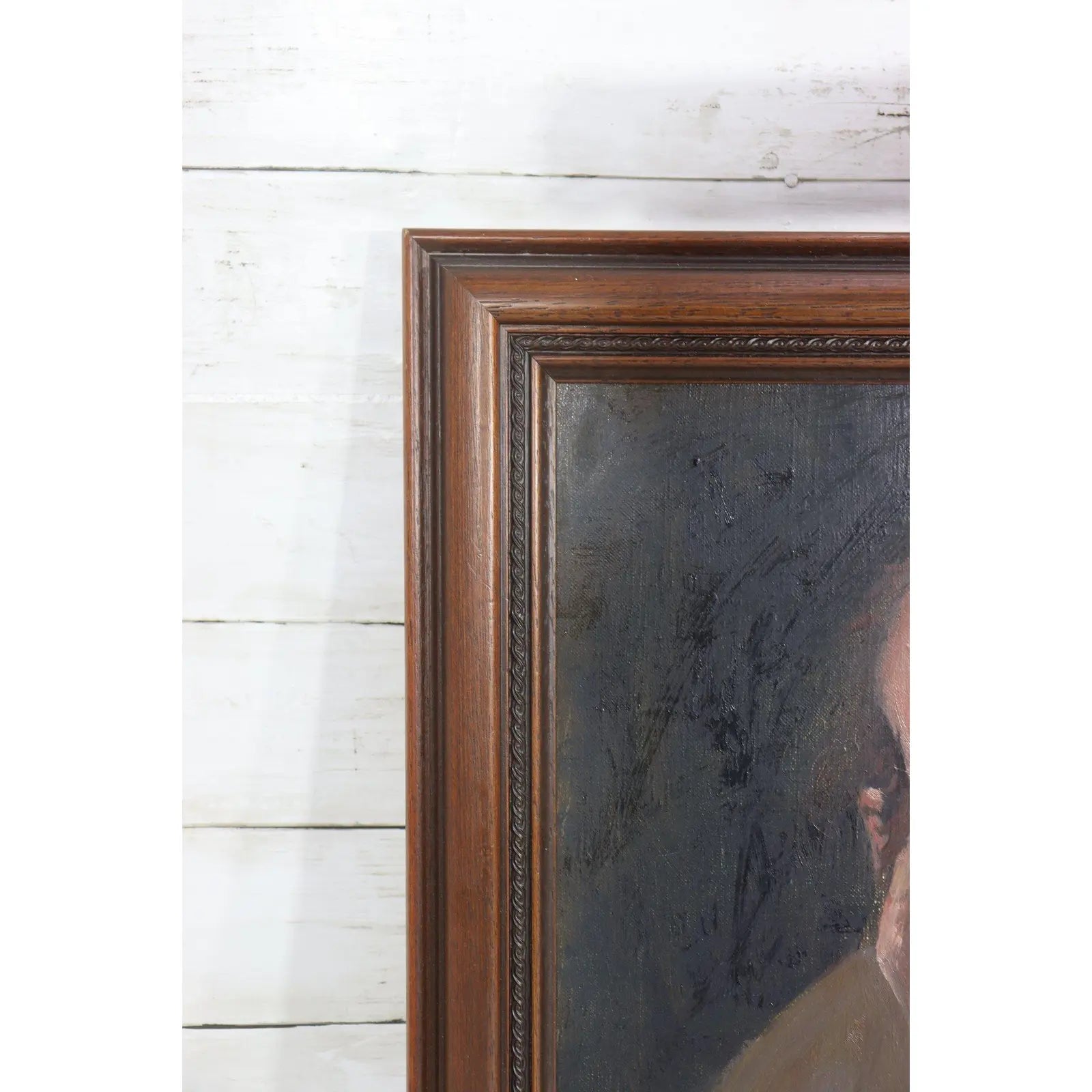Original Signed George Weissbort (1928–2013) Oil Portrait of a Gentleman with Gallery Light