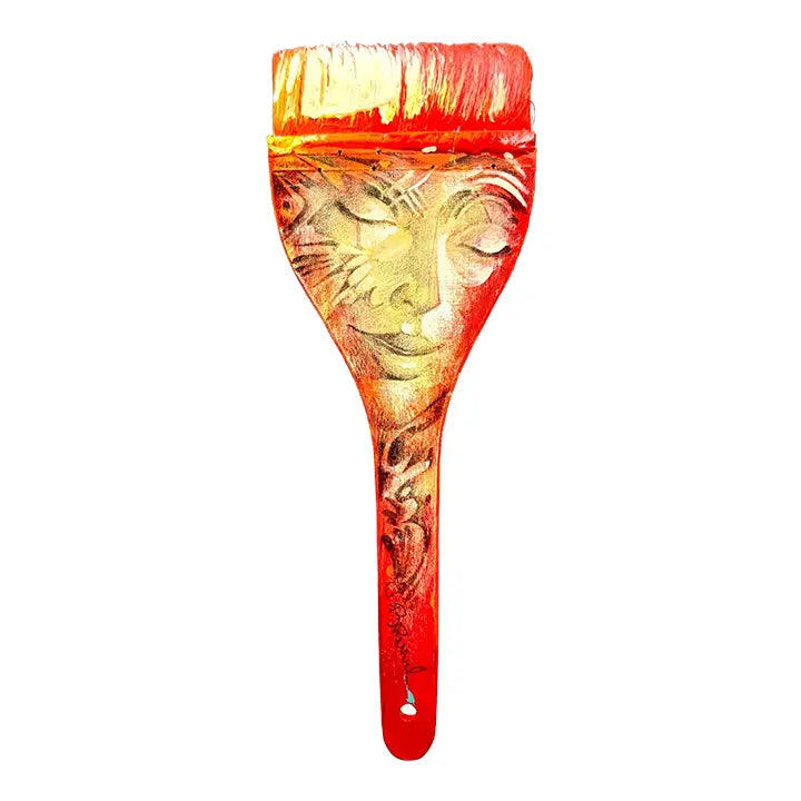 Unique Hand-Painted Signed Gil Bruvel Paintbrush Sculpture - "Visionary Spirit"