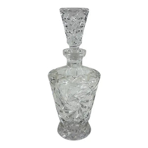 Vintage Hand-Cut Crystal Pinwheel & Starburst Decanter with Stopper