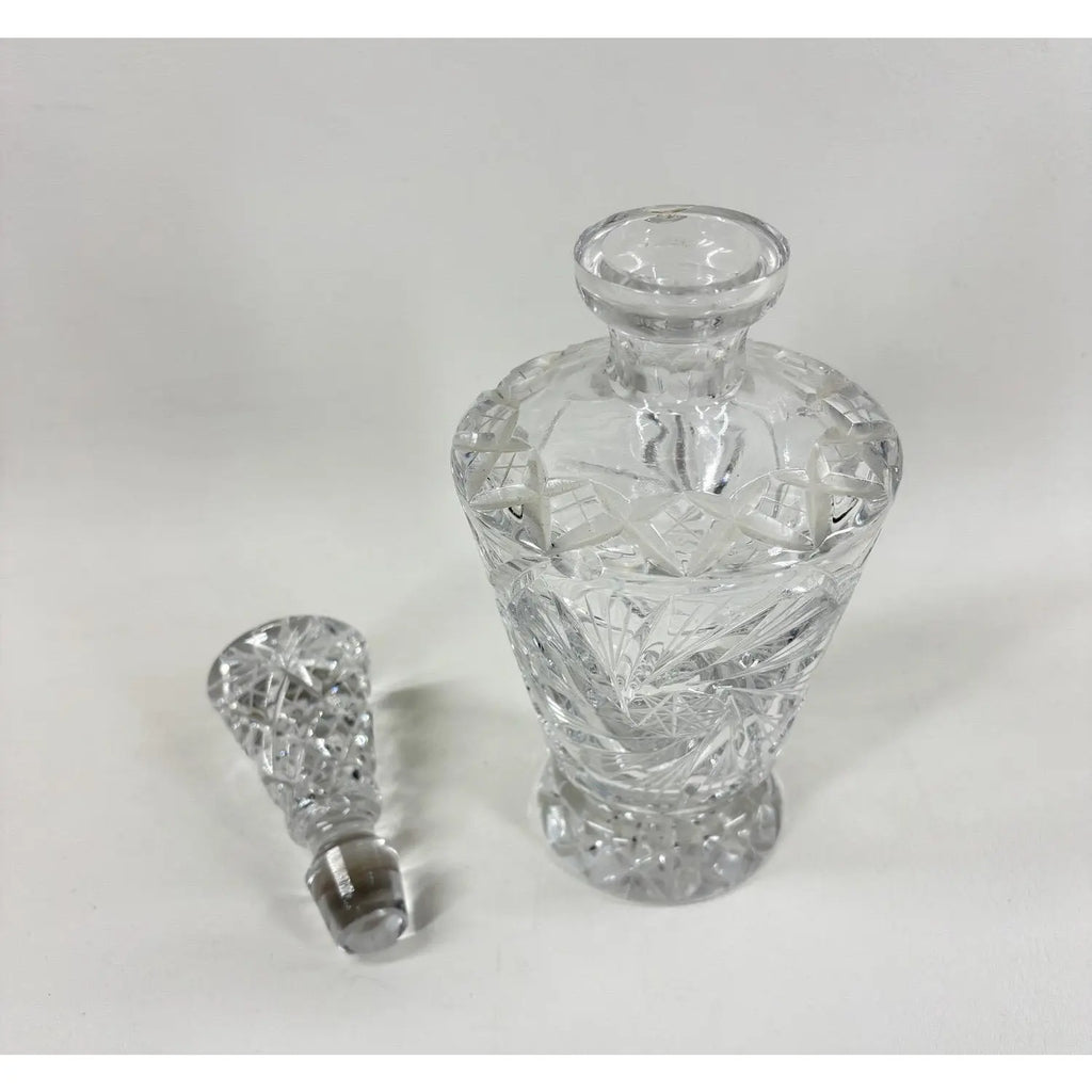 Vintage Hand-Cut Crystal Pinwheel & Starburst Decanter with Stopper
