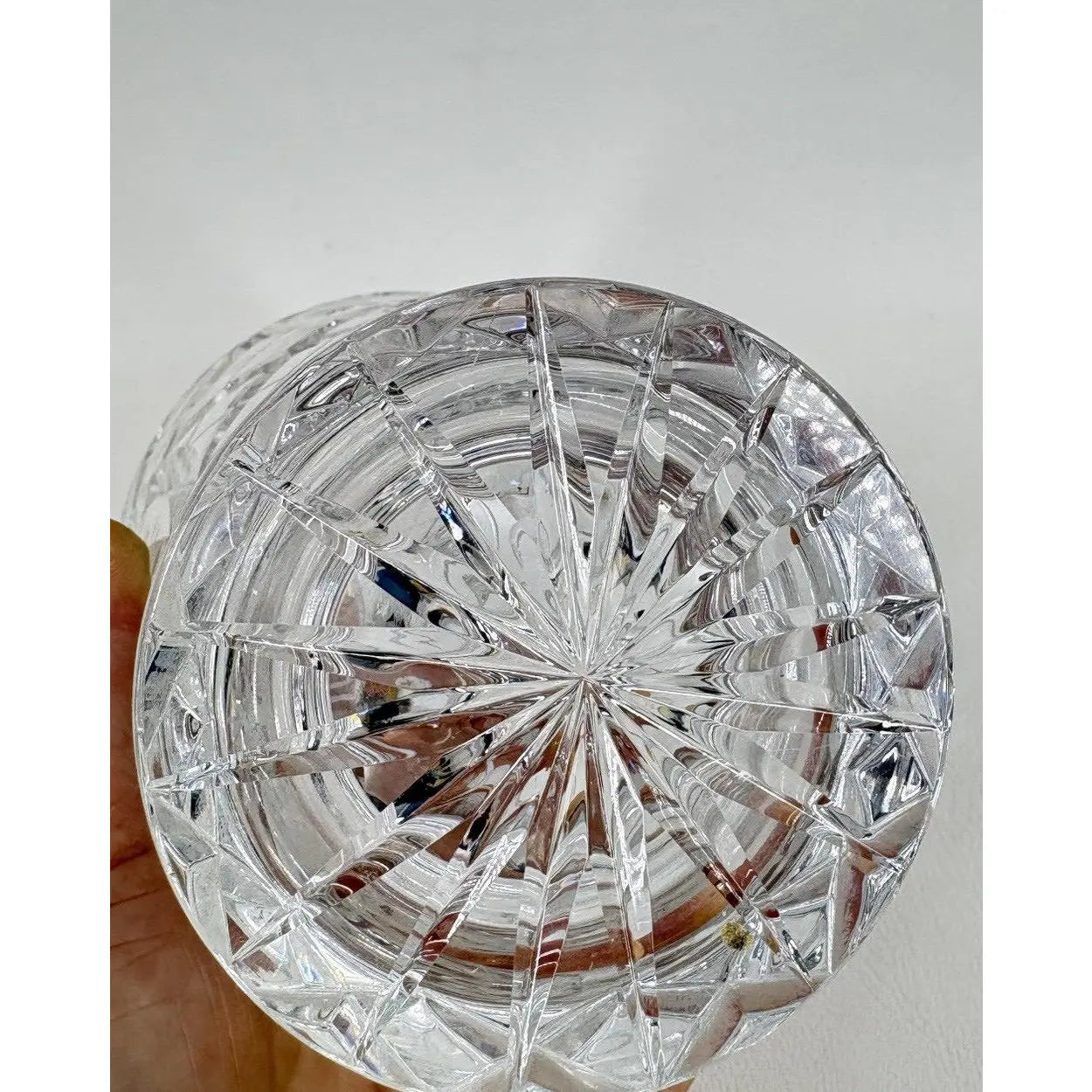 Vintage Hand-Cut Crystal Pinwheel & Starburst Decanter with Stopper