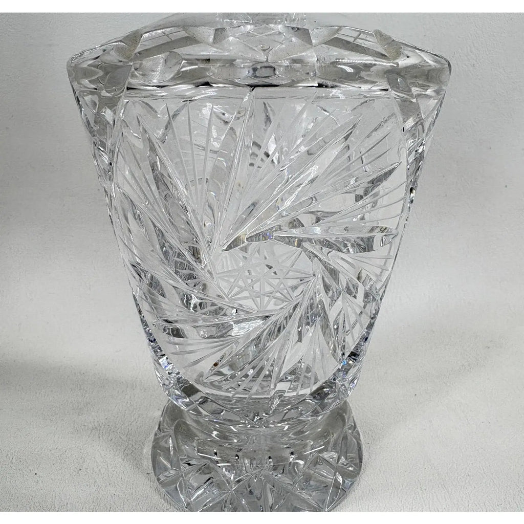 Vintage Hand-Cut Crystal Pinwheel & Starburst Decanter with Stopper