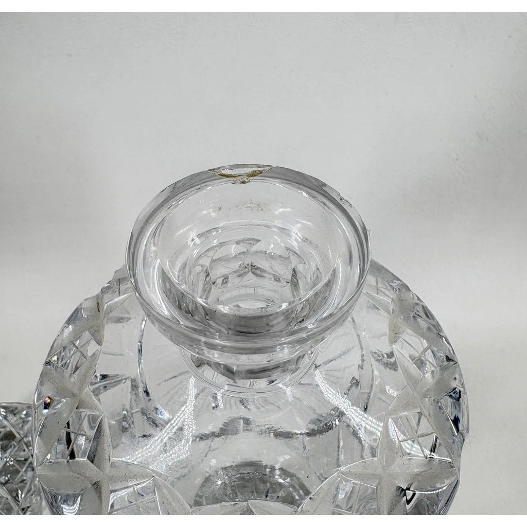 Vintage Hand-Cut Crystal Pinwheel & Starburst Decanter with Stopper