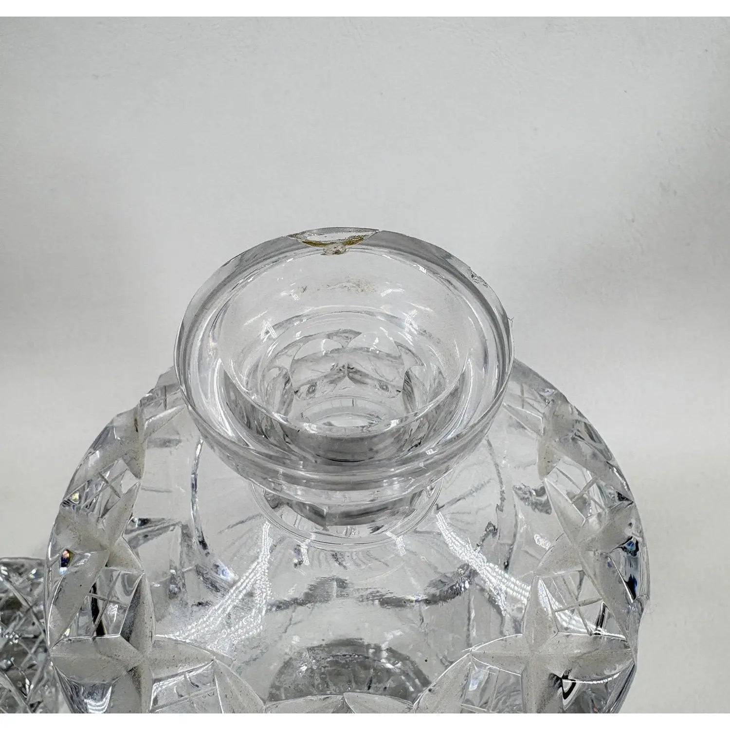 Vintage Hand-Cut Crystal Pinwheel & Starburst Decanter with Stopper