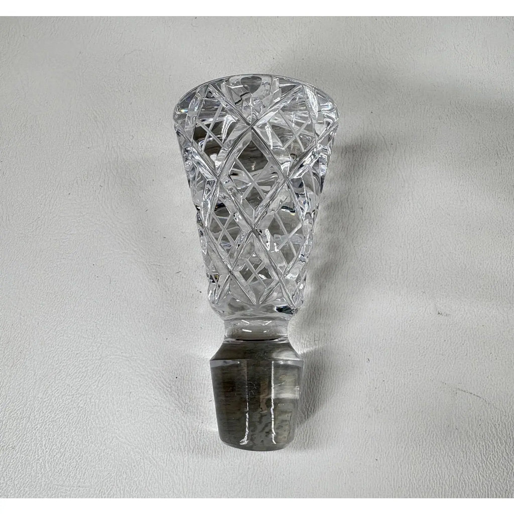 Vintage Hand-Cut Crystal Pinwheel & Starburst Decanter with Stopper