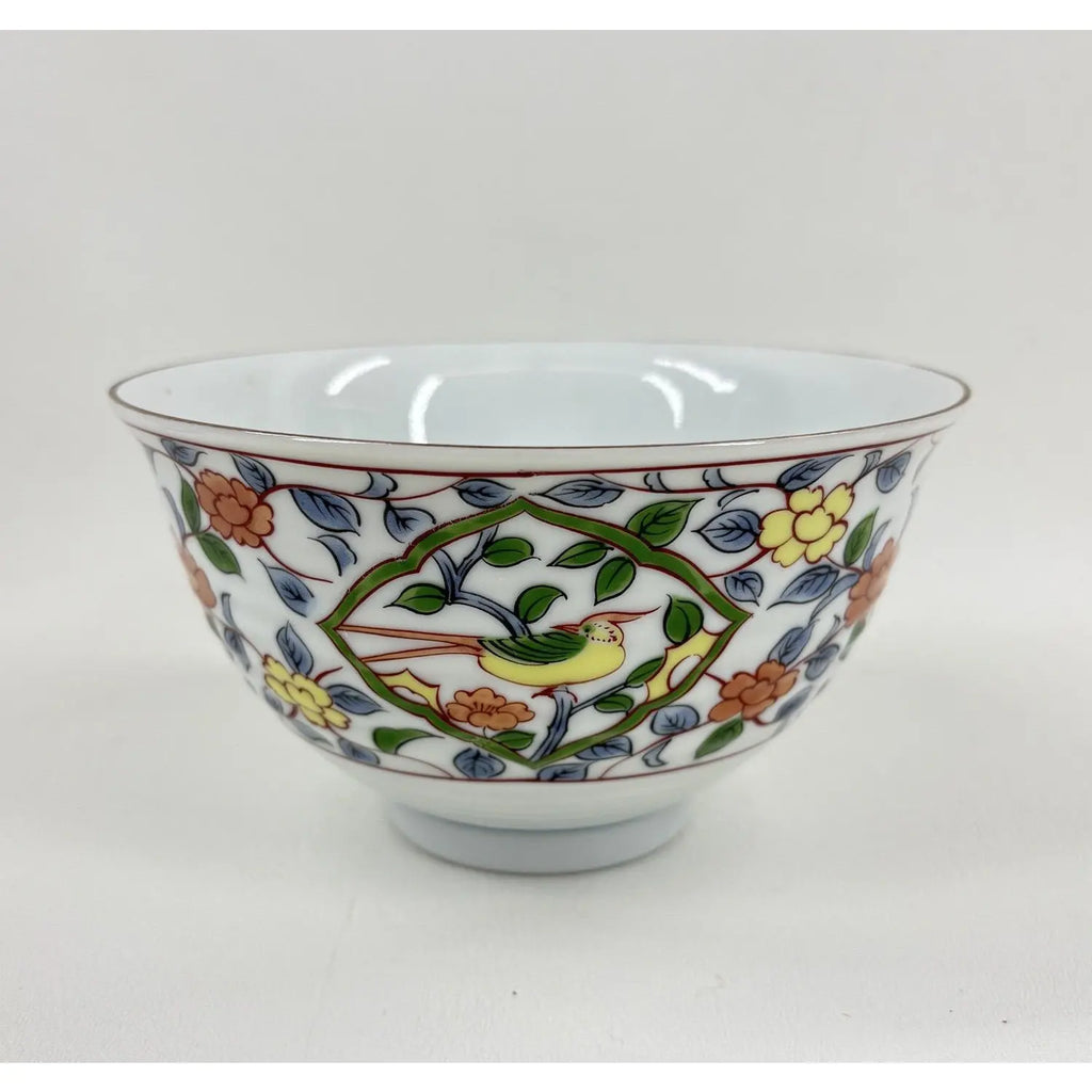 Vintage Hand-Painted Japanese Ryuho Sanyo Toki Porcelain Bowl