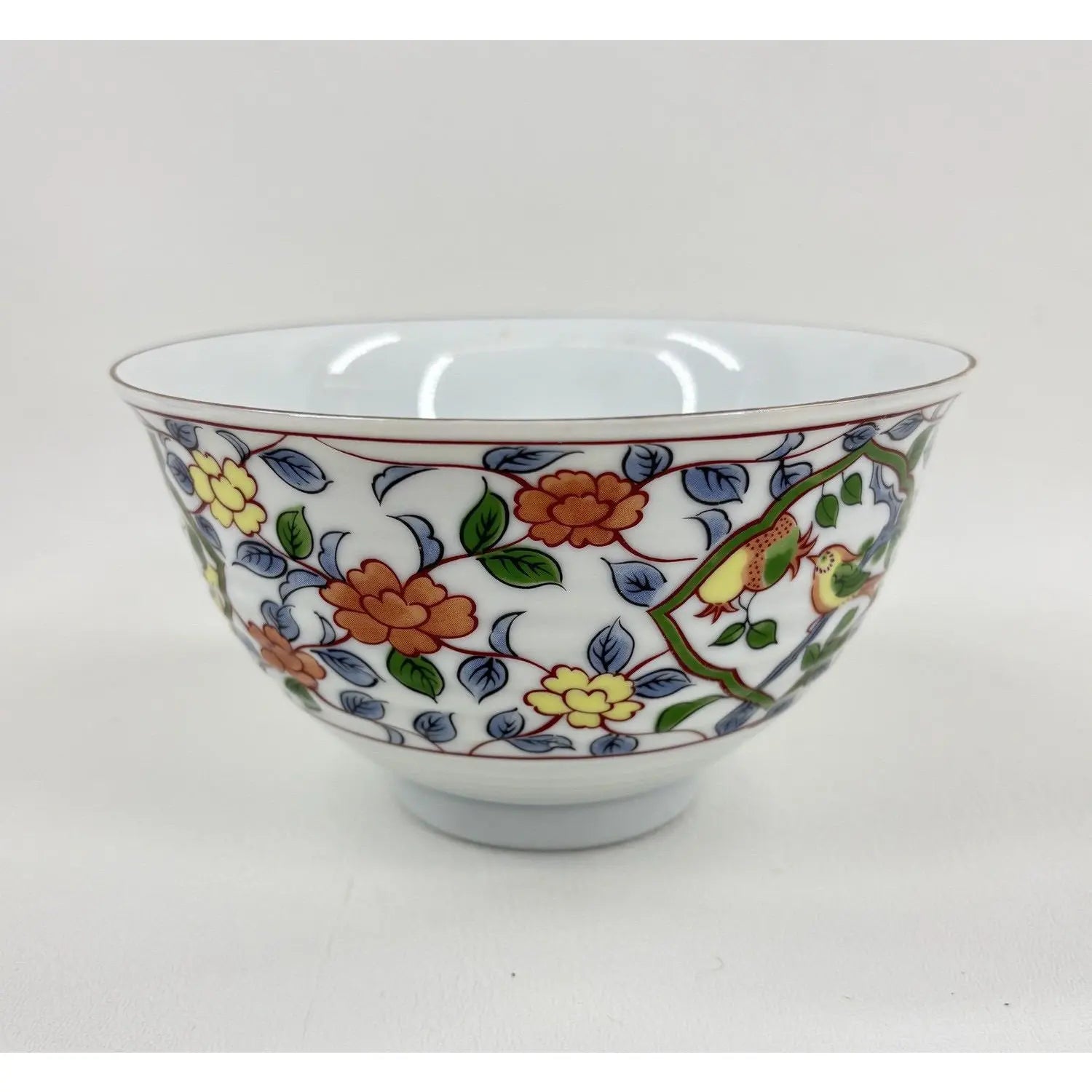 Vintage Hand-Painted Japanese Ryuho Sanyo Toki Porcelain Bowl