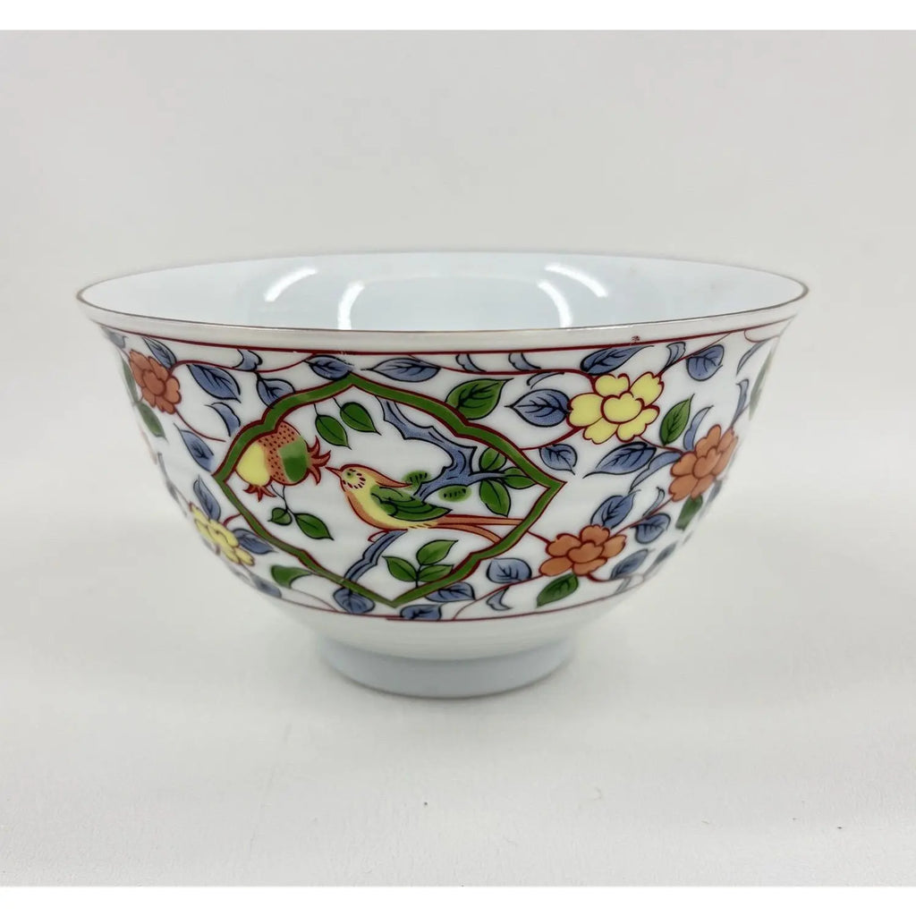 Vintage Hand-Painted Japanese Ryuho Sanyo Toki Porcelain Bowl