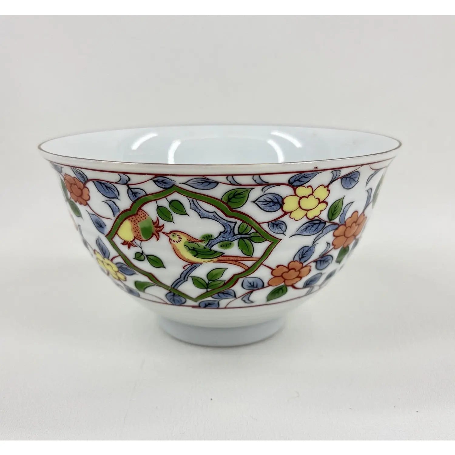 Vintage Hand-Painted Japanese Ryuho Sanyo Toki Porcelain Bowl