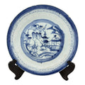 Antique 19th Century Chinese Canton Export Porcelain 10" Charger & Stand