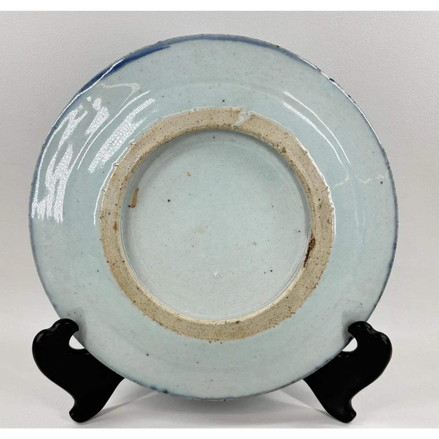 Antique 19th Century Chinese Canton Export Porcelain 10" Charger & Stand