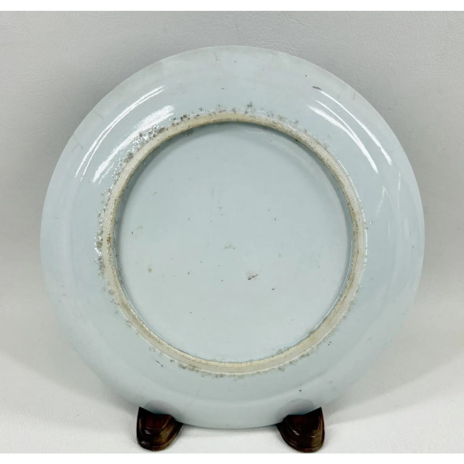 Antique 19th Century Chinese Nanking Export Porcelain Plate & Stand