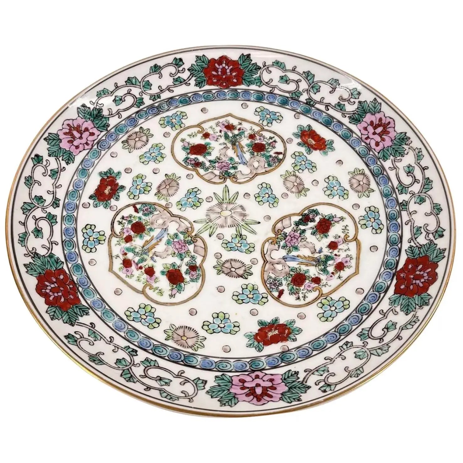 Vintage 11" Hand-Painted "Gold Imari" Japanese Porcelain Charger Plate