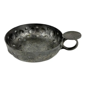 Vintage French "Etain Garanti" Hand-Hammered Pewter Tastevin