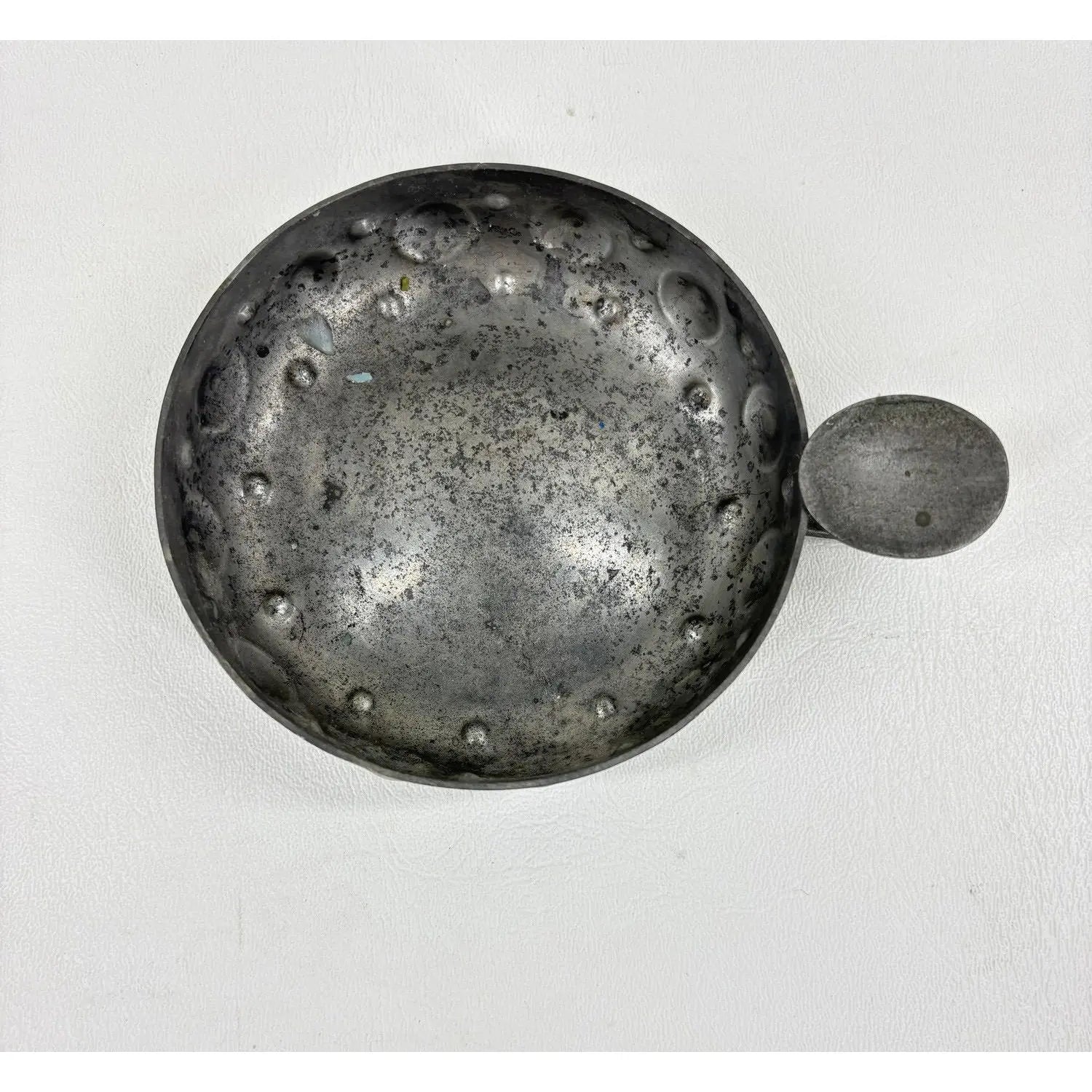 Vintage French "Etain Garanti" Hand-Hammered Pewter Tastevin