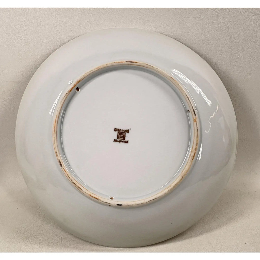 Vintage 10.75" Hand-Painted "Gold Imari" Japanese Porcelain Charger – Rare Green & Gold