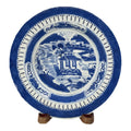 Antique 19th Century Chinese Canton Blue & White Export Porcelain 8.5" Scenic Bowl & Stand