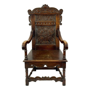Rare Dated 1670 Museum-Quality 17th C. Charles II English Oak Yorkshire Wainscot Armchair&nbsp;