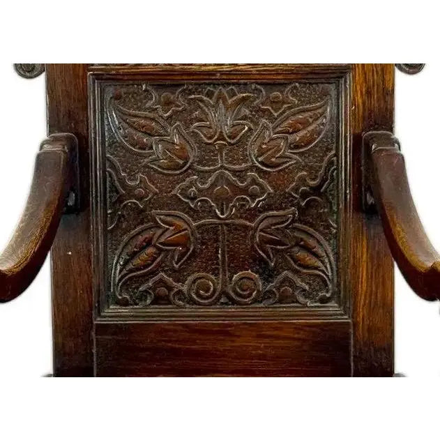 Rare Dated 1670 Museum-Quality 17th C. Charles II English Oak Yorkshire Wainscot Armchair&nbsp;