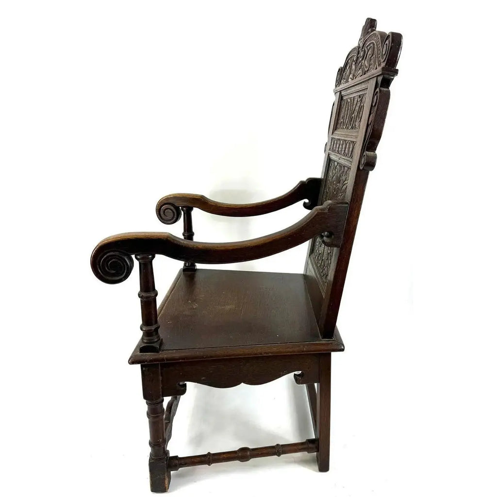 Rare Dated 1670 Museum-Quality 17th C. Charles II English Oak Yorkshire Wainscot Armchair&nbsp;